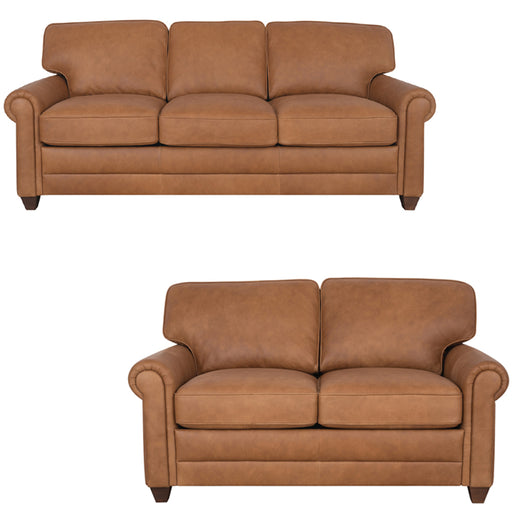 Mariano Italian Leather Furniture - Andrew 2 Piece Living Room Set in Tan - Andrew-SL-4004 - GreatFurnitureDeal