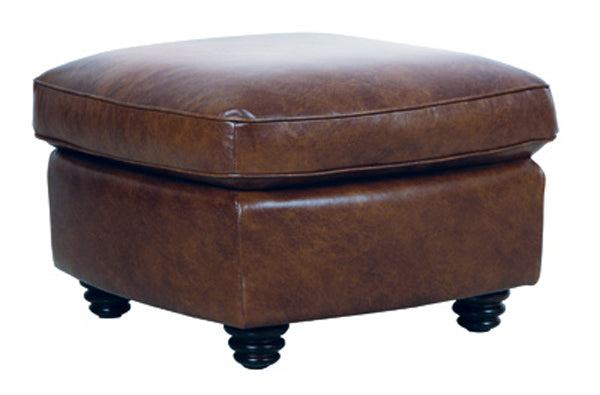 Mariano Italian Leather Furniture - Andrew Ottoman in Havana - ANDREW-O