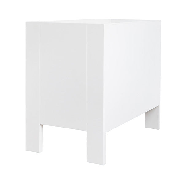 Worlds Away - Two Drawer Side Table With Fluted Detail In Matte White Lacquer - ANDRE WH - GreatFurnitureDeal