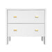 Worlds Away - Two Drawer Side Table With Fluted Detail In Matte White Lacquer - ANDRE WH - GreatFurnitureDeal
