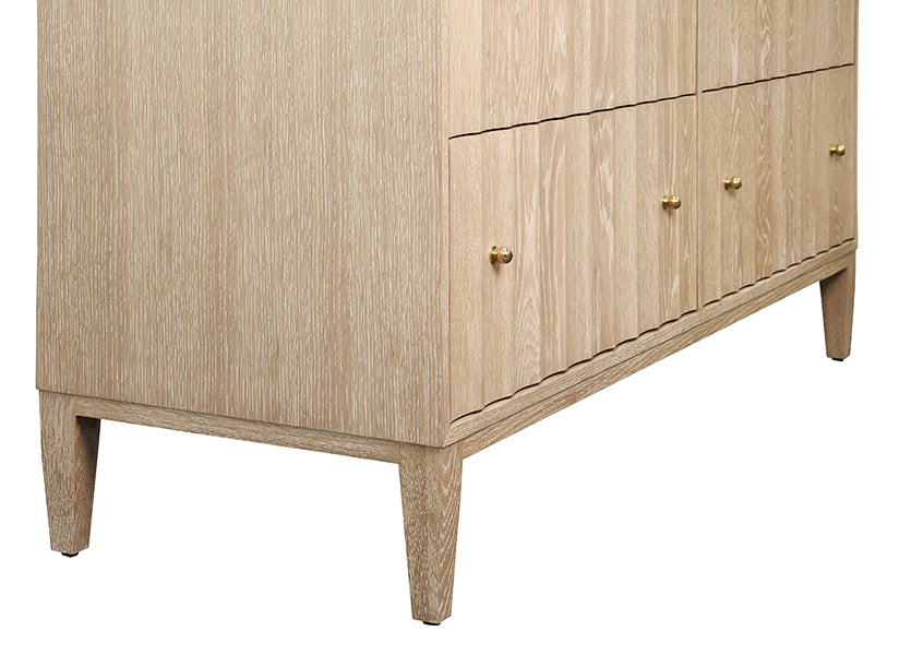 Worlds Away - Angus Four Drawer Chest With Fluted Detail in Cerused Oak - ANGUS CO - GreatFurnitureDeal