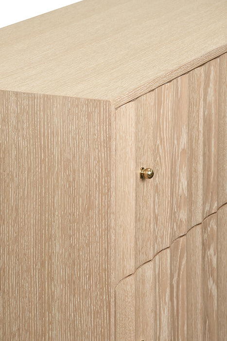 Worlds Away - Angus Four Drawer Chest With Fluted Detail in Cerused Oak - ANGUS CO - GreatFurnitureDeal
