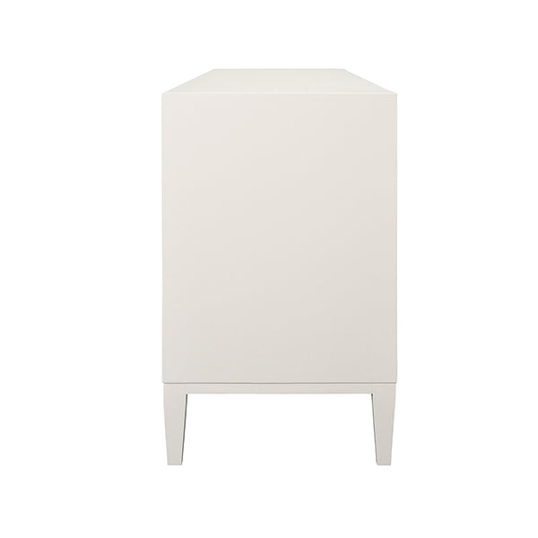Worlds Away - Angus Four Drawer Chest With Fluted Detail in Matte White Lacquer - ANGUS WH - GreatFurnitureDeal