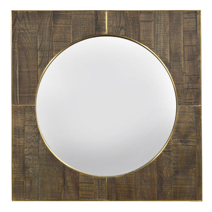 GJ Styles - Brushed Steel and Oak Mirror - AR32