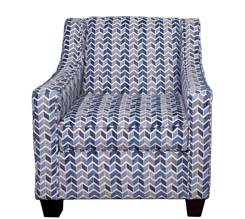 Mariano Italian Leather Furniture - Archdale Accent Chair in Boomerang Denim - 174-10