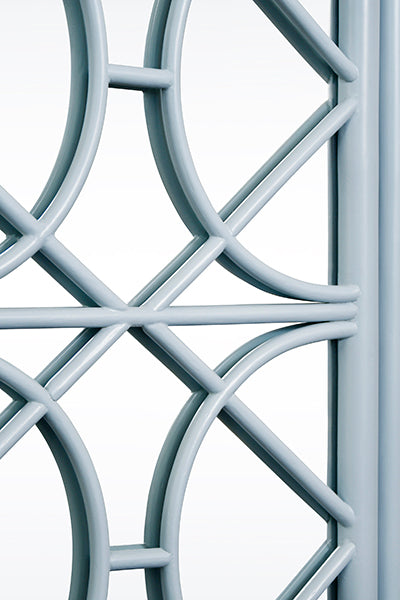 Worlds Away - Aria Three Door Decorative Mirror Front Buffet in Rattan Painted Light Blue - ARIA LB - GreatFurnitureDeal