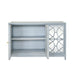 Worlds Away - Aria Three Door Decorative Mirror Front Buffet in Rattan Painted Light Blue - ARIA LB - GreatFurnitureDeal
