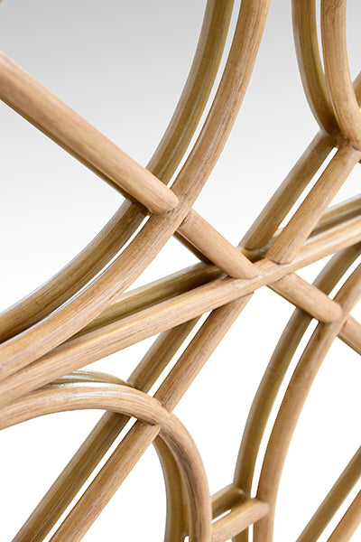 Worlds Away - Aria Three Door Decorative Mirror Front Buffet in Natural Rattan - ARIA NAT - GreatFurnitureDeal