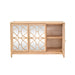 Worlds Away - Aria Three Door Decorative Mirror Front Buffet in Natural Rattan - ARIA NAT - GreatFurnitureDeal