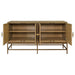 Worlds Away - Four Door Buffet With Antique Brass Metal Base In Cerused Oak - ARIEL CO - GreatFurnitureDeal