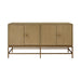 Worlds Away - Four Door Buffet With Antique Brass Metal Base In Cerused Oak - ARIEL CO - GreatFurnitureDeal