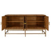 Worlds Away - Four Door Buffet With Antique Brass Metal Base In Dark Burl Wood - ARIEL DBW - GreatFurnitureDeal