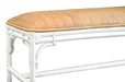 Worlds Away - Asha Bench With Natural Rattan Cushion Top and Rattan Base in Painted White - ASHA WH - GreatFurnitureDeal