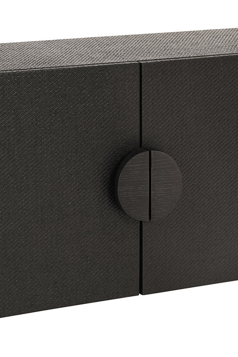 Worlds Away - Aspen Two Door Console Table With Open Shelf In Black - ASPEN BLK - GreatFurnitureDeal