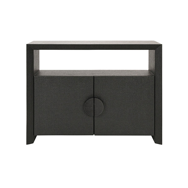 Worlds Away - Aspen Two Door Console Table With Open Shelf In Black - ASPEN BLK - GreatFurnitureDeal