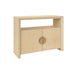 Worlds Away - Aspen Two Door Console Table With Open Shelf In Natural Grasscloth - ASPEN NAT - GreatFurnitureDeal