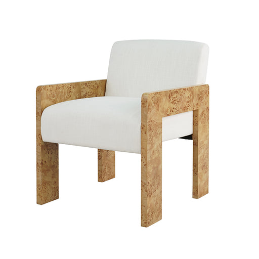 Worlds Away - Astor Square Arm Wooden Accent Chair in Burl Wood - ASTOR BW - GreatFurnitureDeal