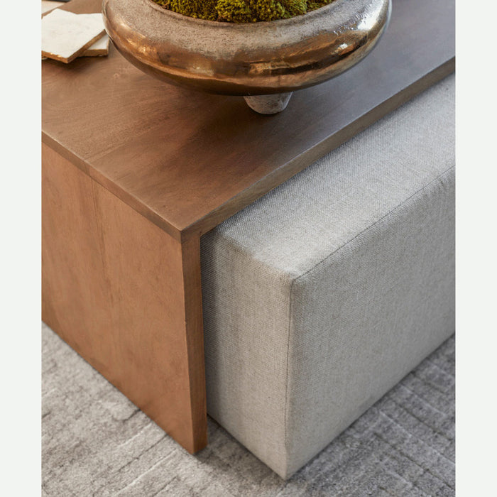 Asher Ottoman in Subtle Linen and Brindled Ash - AT9706-SLL - GreatFurnitureDeal