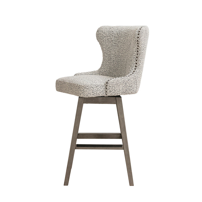 Rockwell Swivel Bar Stool in Salt and Pepper Boucle - AT018B-SPB/OXO - GreatFurnitureDeal