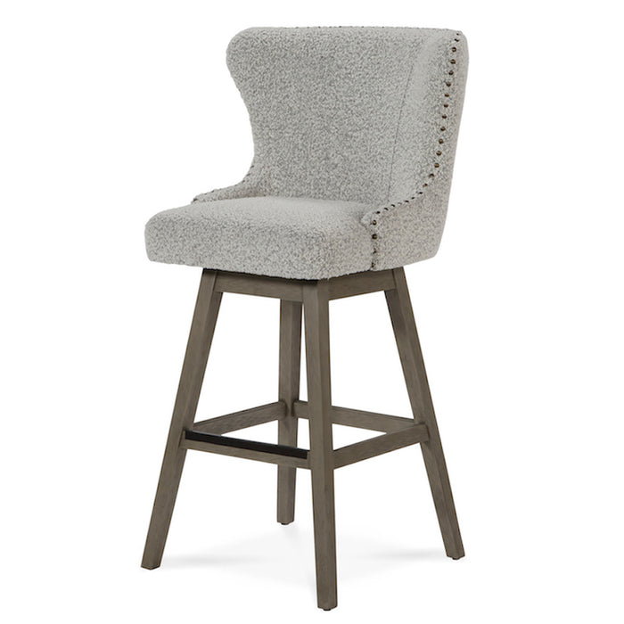 Rockwell Swivel Bar Stool in Salt and Pepper Boucle - AT018B-SPB/OXO - GreatFurnitureDeal