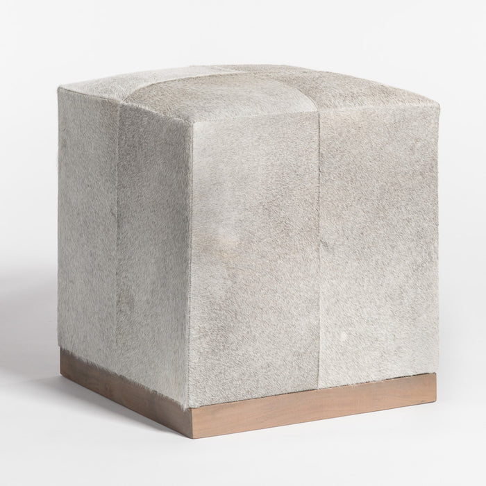 Felix Small Leather Ottoman in Frosted Hide - AT074-FH - GreatFurnitureDeal