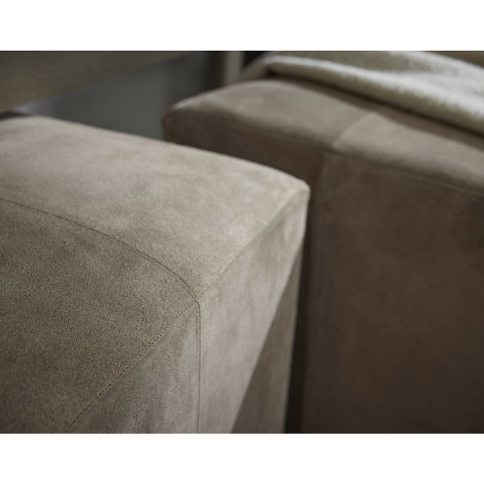 Felix Small Leather Ottoman in Smoke Suede - AT074-SMS - GreatFurnitureDeal