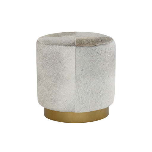 Jordan Small Ottoman in Frosted Hide and Antique Brass - AT086-FH/ABF - GreatFurnitureDeal