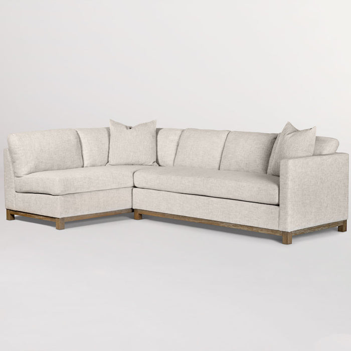 Clayton Sectional - Left Arm Facing in Tweed Alabaster and Driftwood - AT10301-TA/DFW-LAF - GreatFurnitureDeal