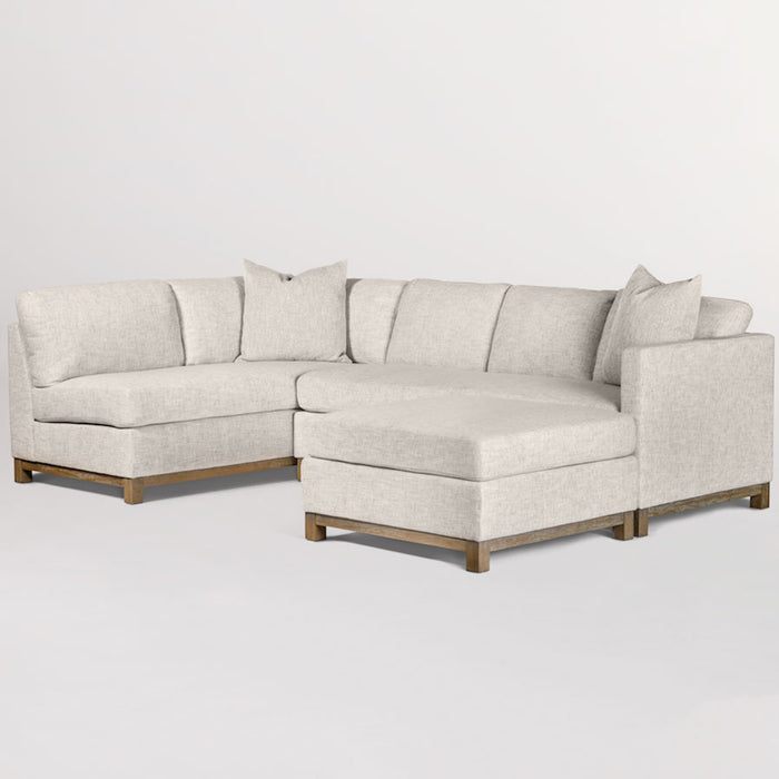 Clayton Sectional - Left Arm Facing in Tweed Alabaster and Driftwood - AT10301-TA/DFW-LAF - GreatFurnitureDeal