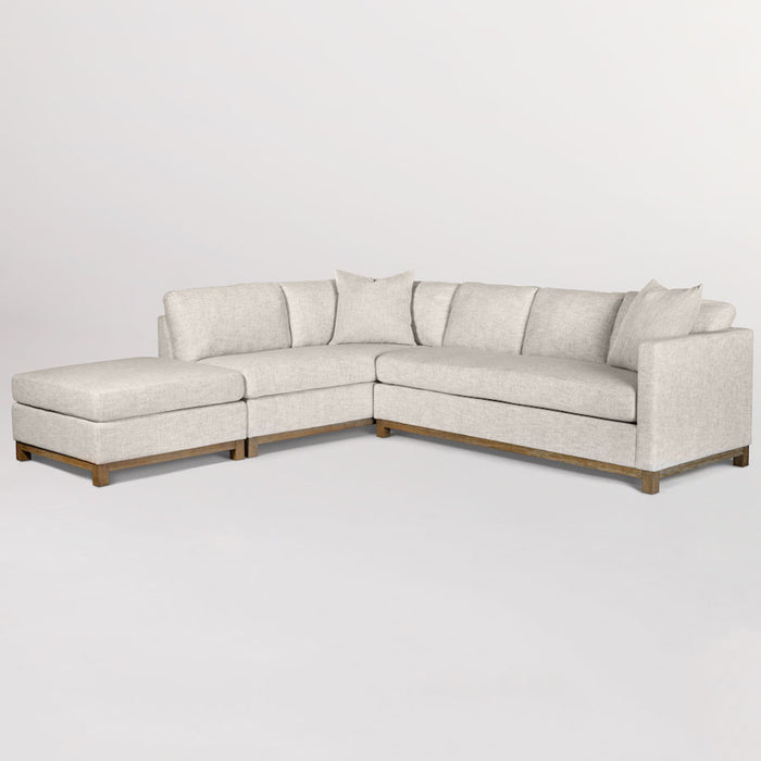 Clayton Sectional - Left Arm Facing in Tweed Alabaster and Driftwood - AT10301-TA/DFW-LAF - GreatFurnitureDeal