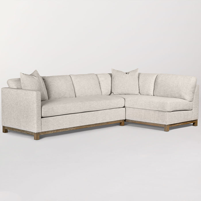 Clayton Sectional - Right Arm Facing in Tweed Alabaster and Driftwood - AT10302-TA/DFW-RAF - GreatFurnitureDeal