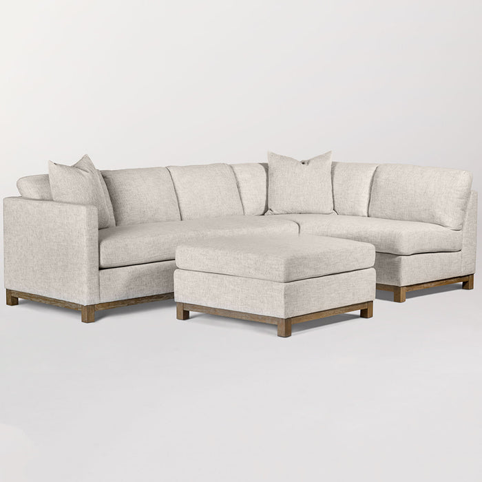 Clayton Sectional - Right Arm Facing in Tweed Alabaster and Driftwood - AT10302-TA/DFW-RAF - GreatFurnitureDeal