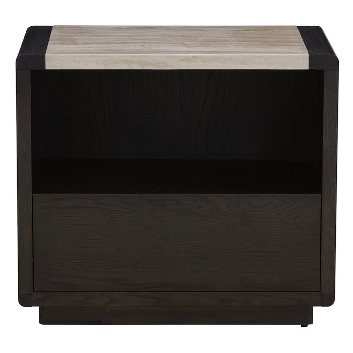 Slade One Drawer Nightstand in Light Limestone and Dark Cinder - AT20280-DKC/LTL - GreatFurnitureDeal