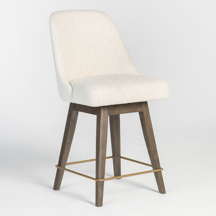 Jackie Bar Stool in Warm Cotton and Moderna Brown - AT203B-WMC - GreatFurnitureDeal