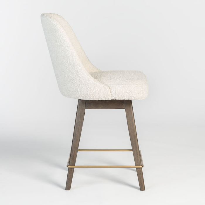 Jackie Counter Stool in Warm Cotton and Moderna Brown - AT203C-WMC - GreatFurnitureDeal