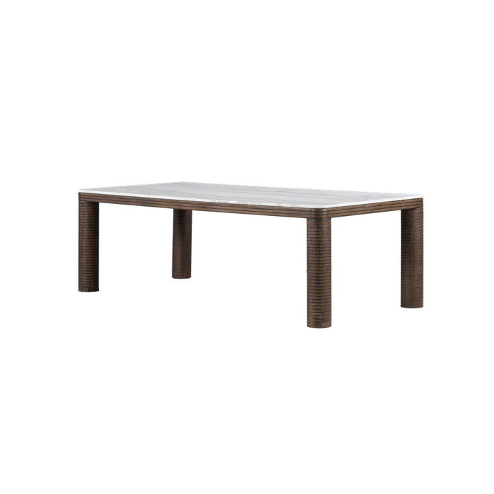 Durham Dining Table in Medium Cinder and Grecian White Marble - AT60099-MCR/GWM - GreatFurnitureDeal