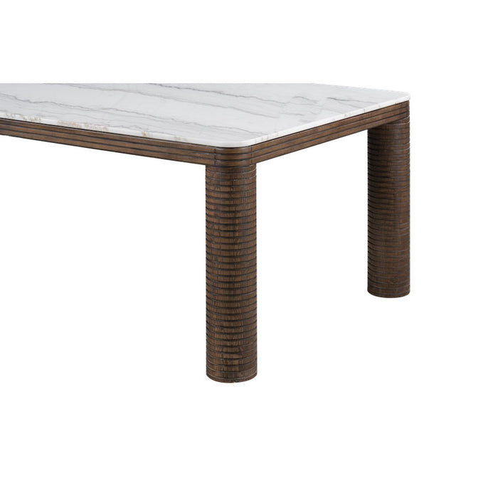 Durham Dining Table in Medium Cinder and Grecian White Marble - AT60099-MCR/GWM - GreatFurnitureDeal