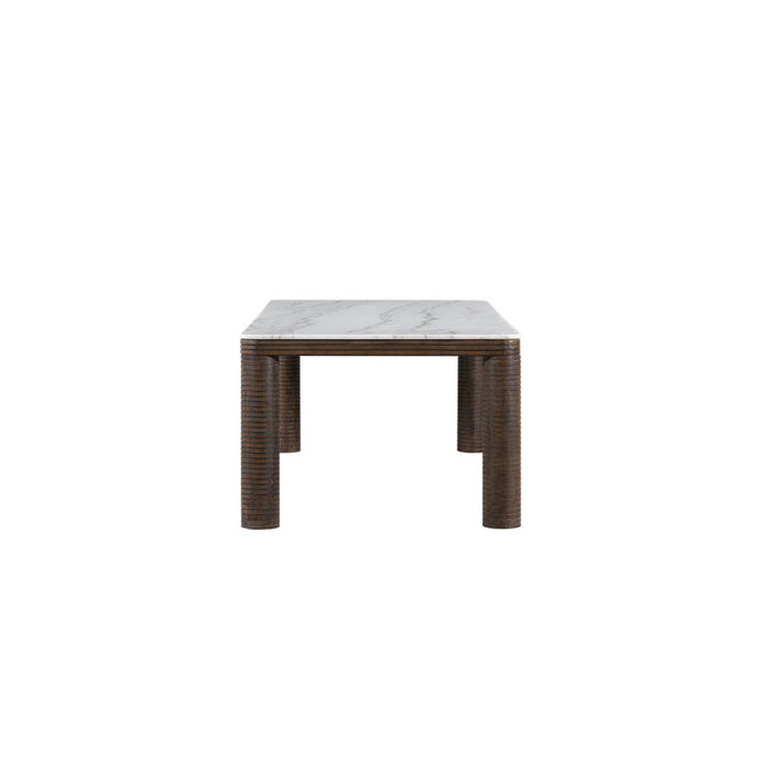 Durham Dining Table in Medium Cinder and Grecian White Marble - AT60099-MCR/GWM - GreatFurnitureDeal