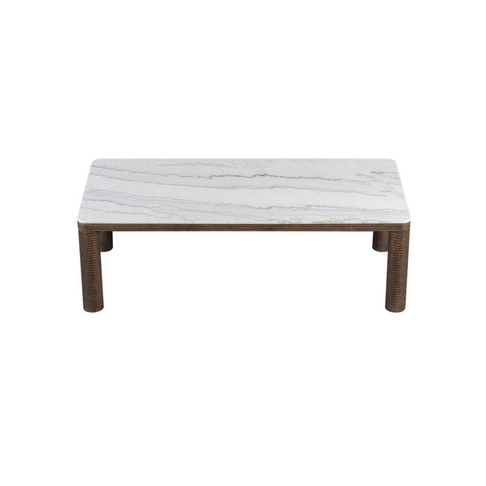 Durham Dining Table in Medium Cinder and Grecian White Marble - AT60099-MCR/GWM - GreatFurnitureDeal