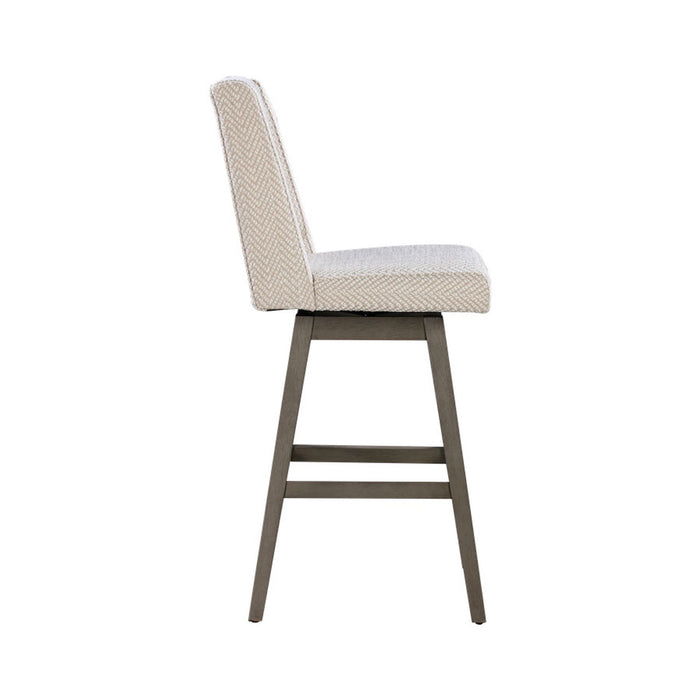 Tribeca Swivel Bar Stool in Chevron Cream and Grey Latte - AT600B-CNC/GRL - GreatFurnitureDeal