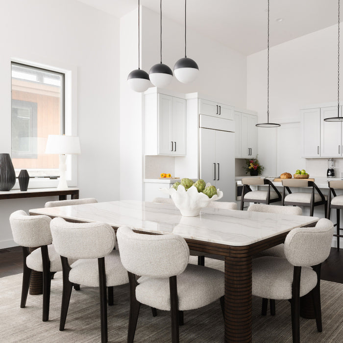 Durham Dining Table in Medium Cinder and Grecian White Marble - AT60099-MCR/GWM - GreatFurnitureDeal