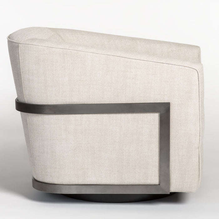 Blaine Occasional Swivel Chair in Everest Frost and Blackened Nickel - AT9044-ETF - GreatFurnitureDeal
