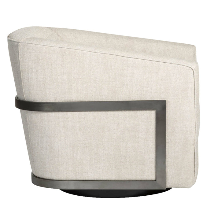 Blaine Occasional Swivel Chair in Everest Frost and Blackened Nickel - AT9044-ETF - GreatFurnitureDeal