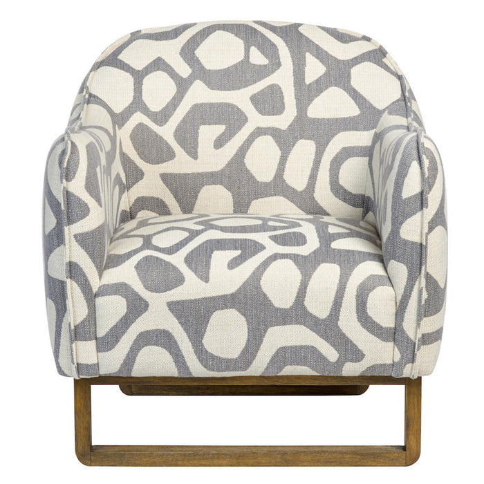 Fitz Occasional Chair in Greige Graphic and French Oak - AT9048-GEG - GreatFurnitureDeal