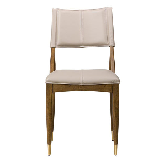 Finn Dining Chair in Subtle Beige and Warm Walnut - AT907-SBE - GreatFurnitureDeal