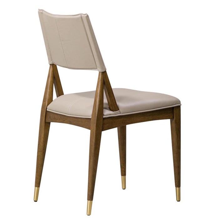 Finn Dining Chair in Subtle Beige and Warm Walnut - AT907-SBE - GreatFurnitureDeal