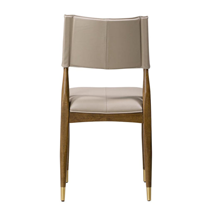Finn Dining Chair in Subtle Beige and Warm Walnut - AT907-SBE - GreatFurnitureDeal