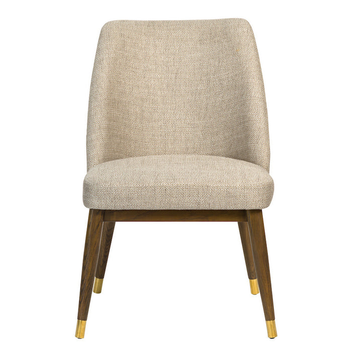 Cole Dining Chair in Herringbone Haze and Warm Walnut - AT915-HNH - GreatFurnitureDeal