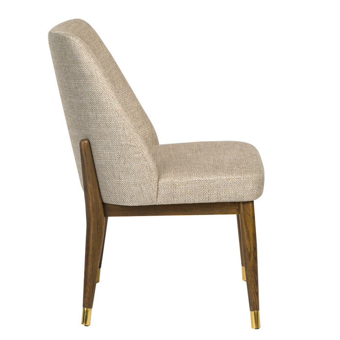 Cole Dining Chair in Herringbone Haze and Warm Walnut - AT915-HNH - GreatFurnitureDeal