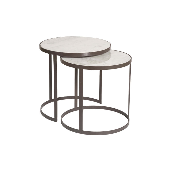 Beverley Nesting Tables in Siena Marble and Matte Charcoal, sold as a pair - AT9217-SM/MC - GreatFurnitureDeal